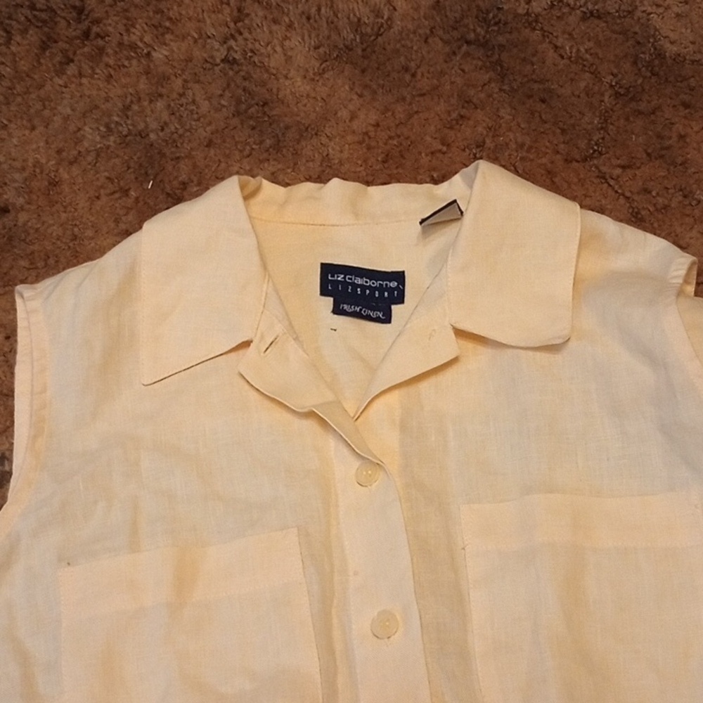 Liz Claiborne Cream Casual Button Down Shirt - Picture 6 of 8